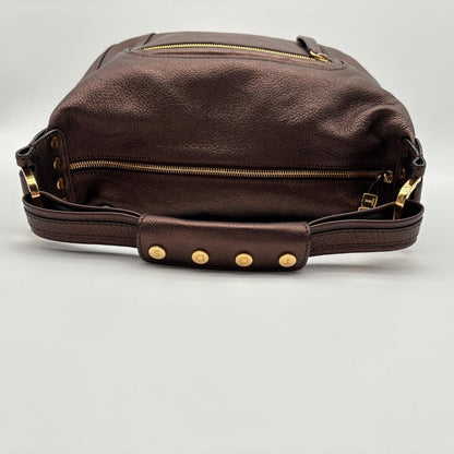 TOD'S Shoulder Bag Purse Leather Brown Authentic