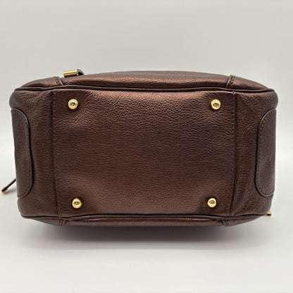 TOD'S Shoulder Bag Purse Leather Brown Authentic
