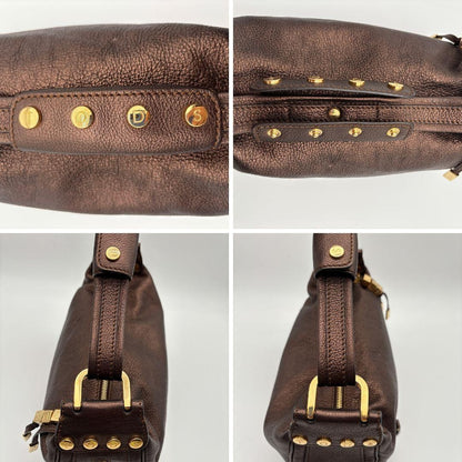 TOD'S Shoulder Bag Purse Leather Brown Authentic