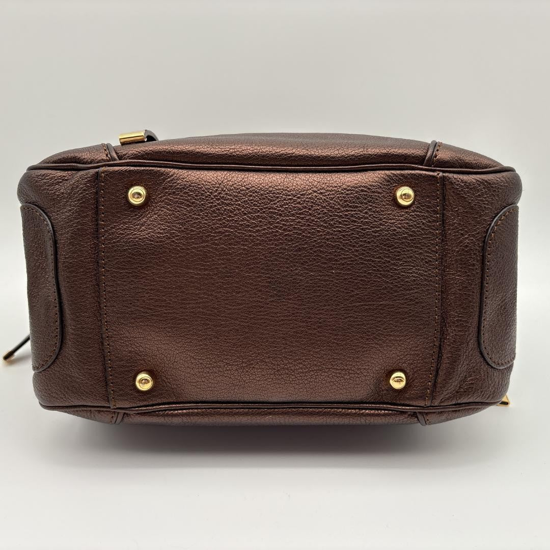 TOD'S Shoulder Bag Purse Leather Brown Authentic