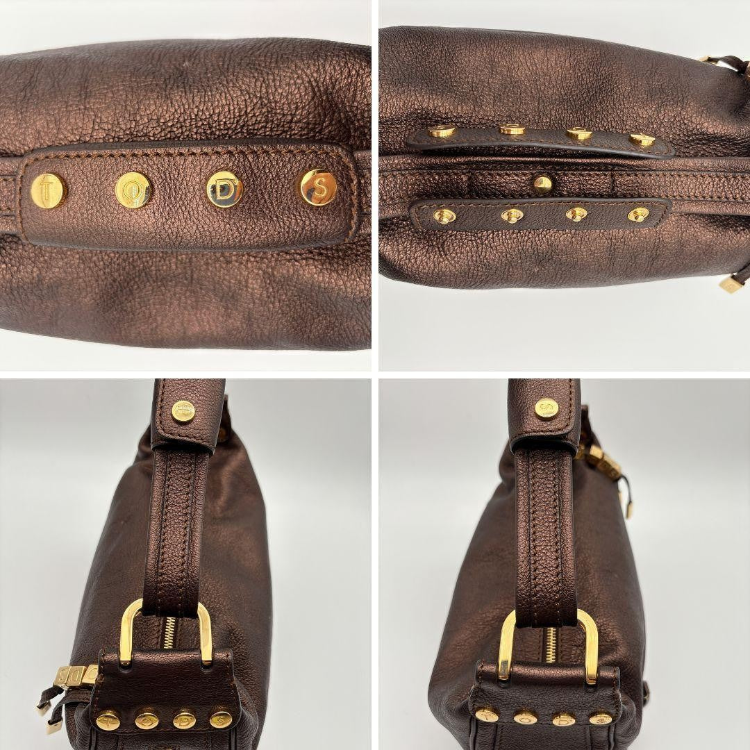 TOD'S Shoulder Bag Purse Leather Brown Authentic