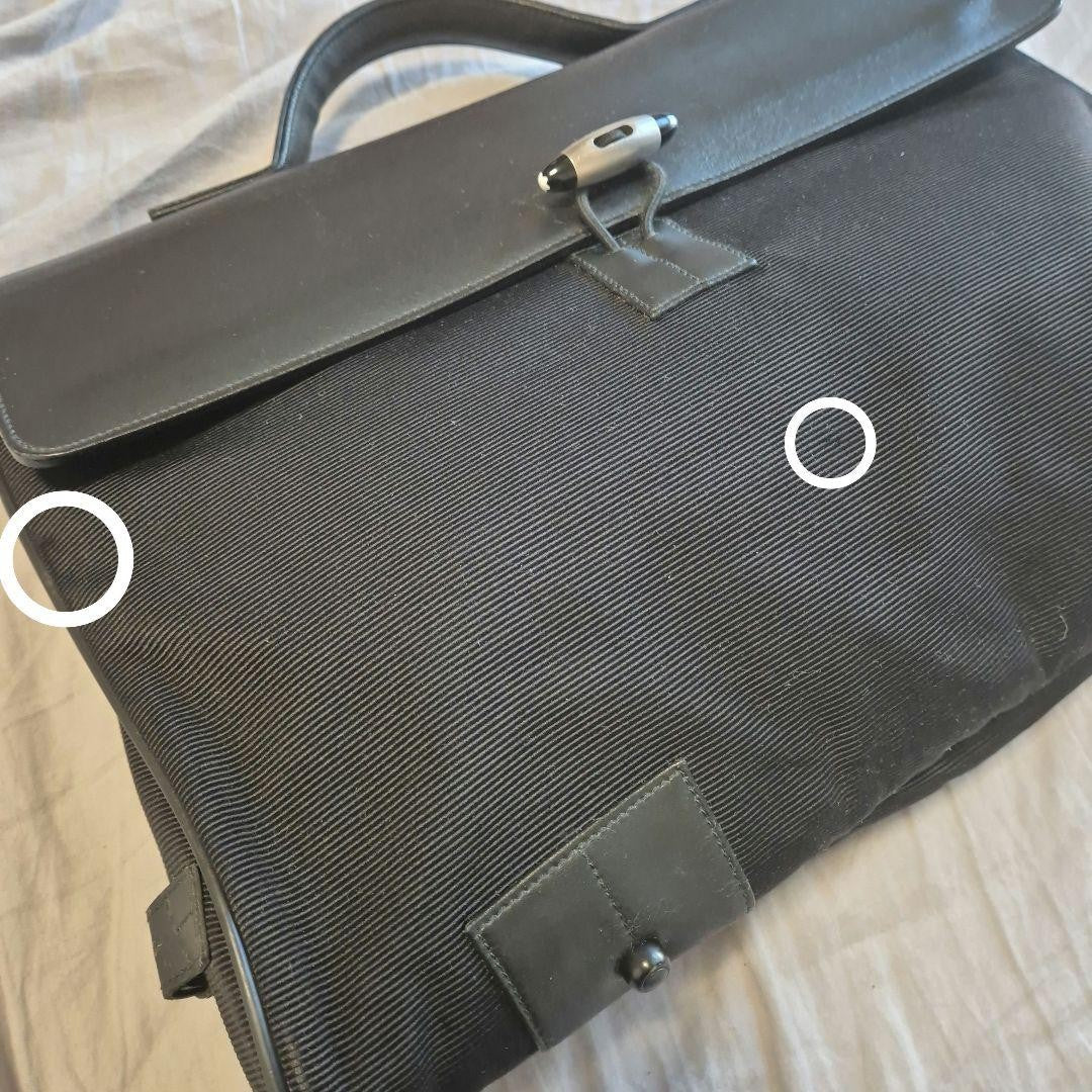 Montblanc Business Bag Briefcase Nylon Leather Black Authentic
