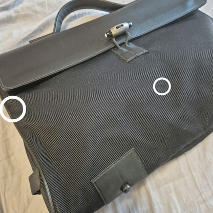 Montblanc Business Bag Briefcase Nylon Leather Black Authentic