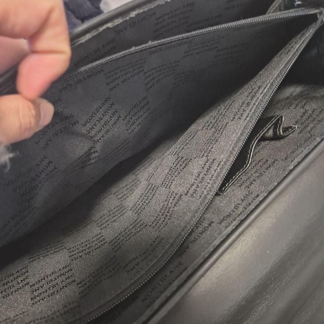 Montblanc Business Bag Briefcase Nylon Leather Black Authentic