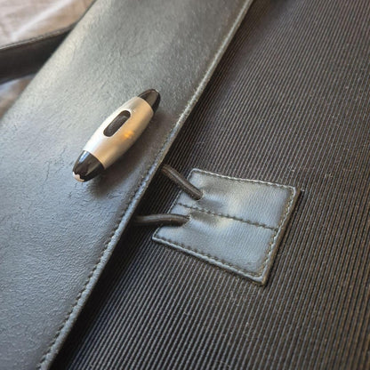 Montblanc Business Bag Briefcase Nylon Leather Black Authentic