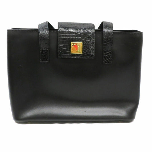 CELINE handbag Purse Black Gold Leather Authentic Used Women's