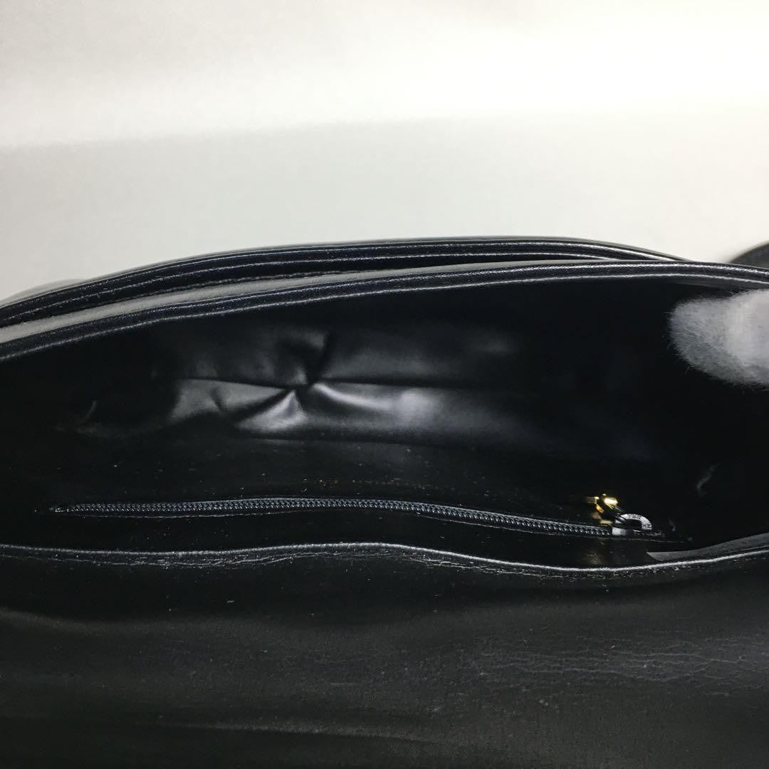 Christian Dior Shoulder Bag Purse CD Leather Black Authentic