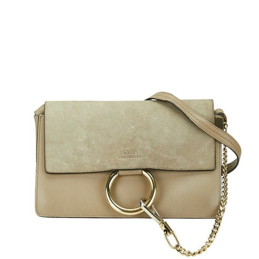 Chloe Shoulder Bag Purse Leather Beige Authentic