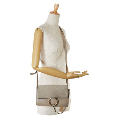 Chloe Shoulder Bag Purse Leather Beige Authentic