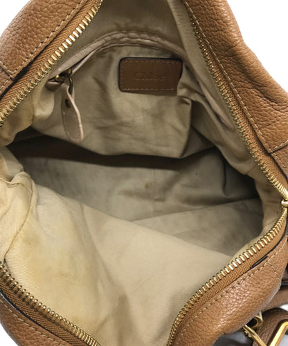 Chloe Hand Shoulder Bag Tote Purse Paraty 2way Leather Beige Authentic