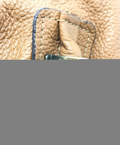 Chloe Hand Shoulder Bag Tote Purse Paraty 2way Leather Beige Authentic