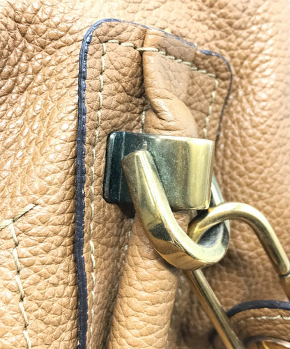 Chloe Hand Shoulder Bag Tote Purse Paraty 2way Leather Beige Authentic