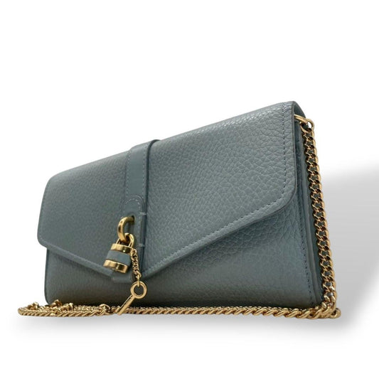 Chloe Shoulder Bag Purse Leather Blue Authentic