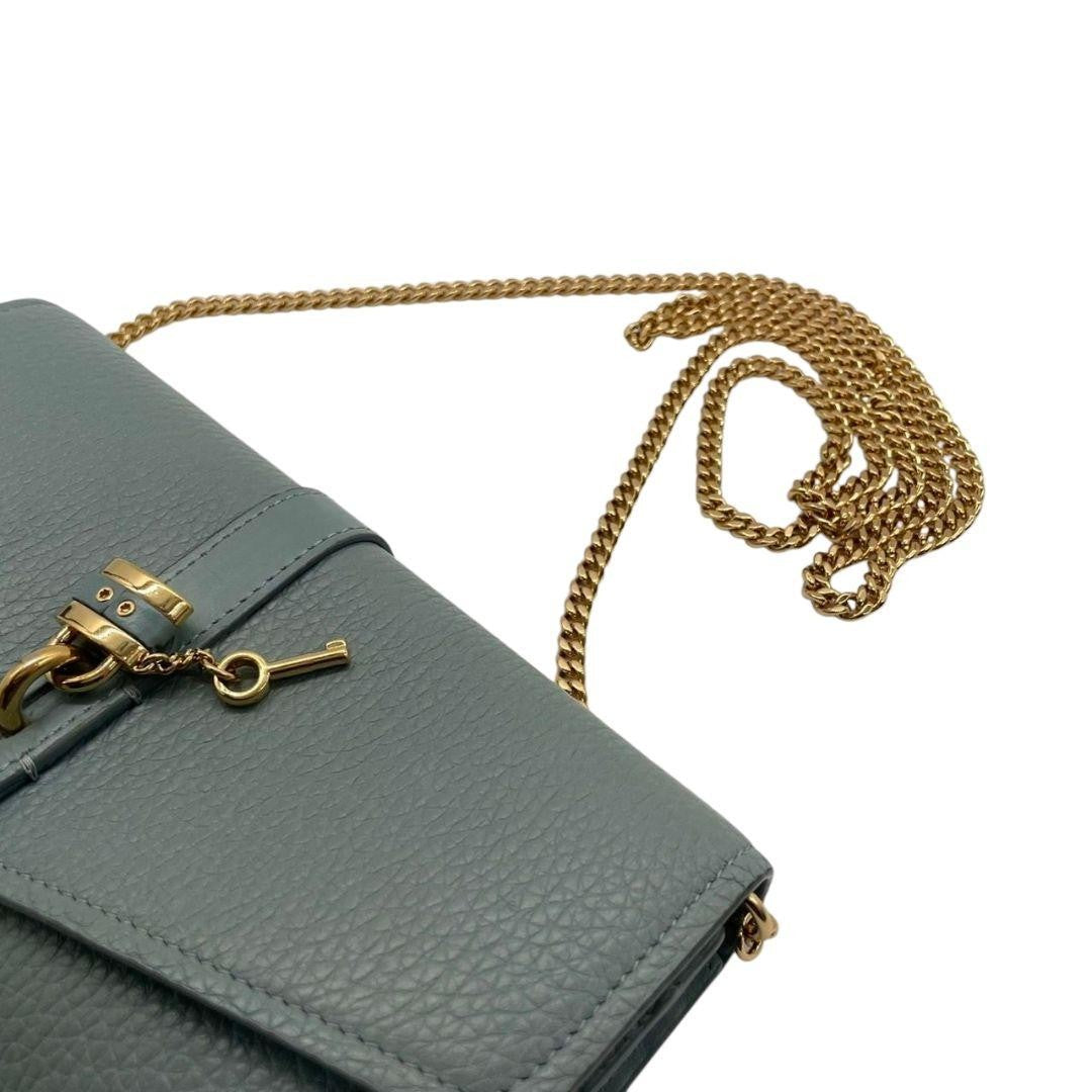Chloe Shoulder Bag Purse Leather Blue Authentic