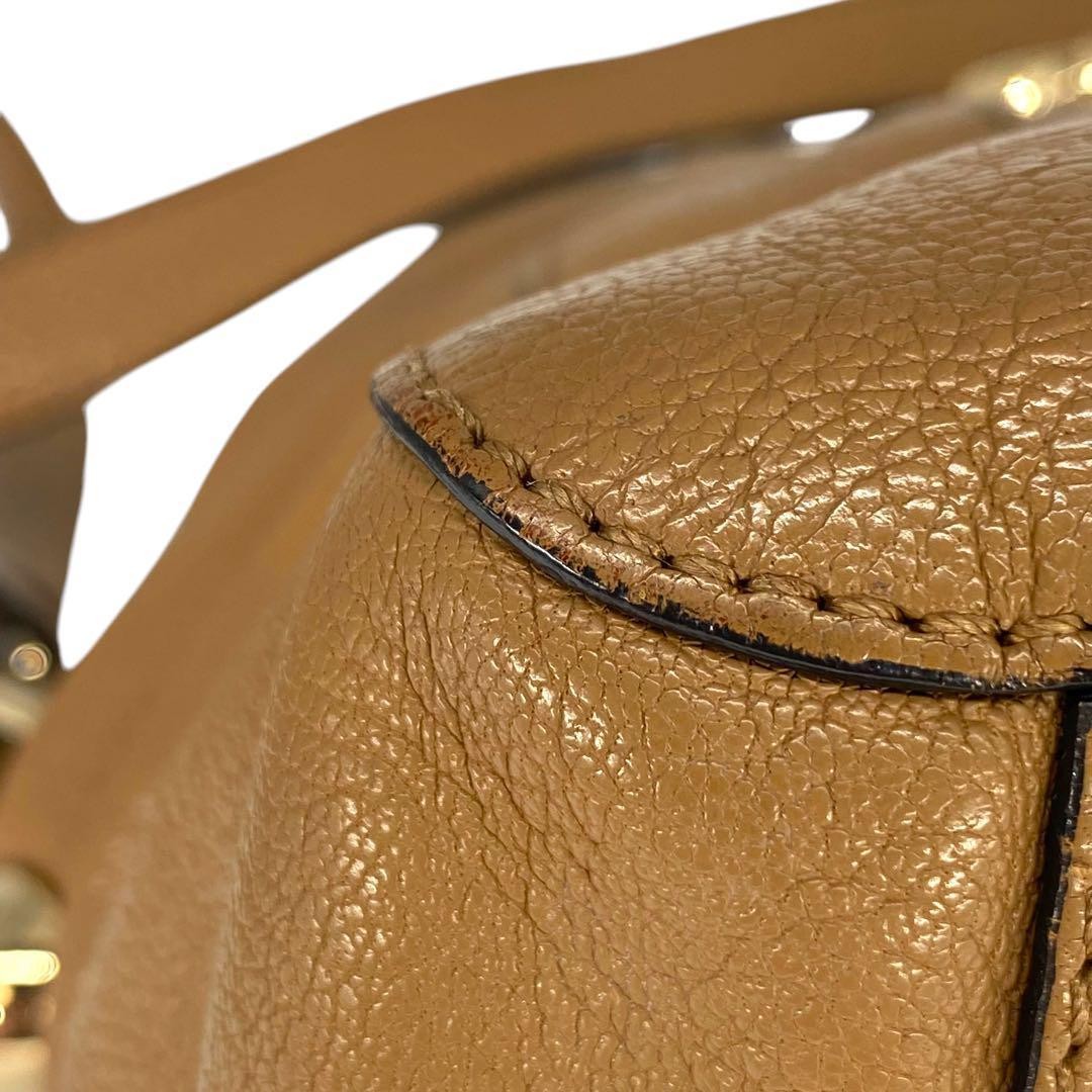 Chloe Hand Shoulder Bag Tote Purse 2way Leather Brown Authentic
