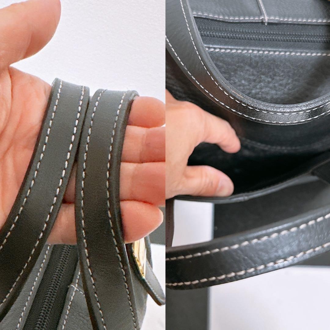 BURBERRYS Hand Bag Tote Purse Nova Check Leather Black Authentic