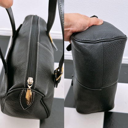 BURBERRYS Hand Bag Tote Purse Nova Check Leather Black Authentic