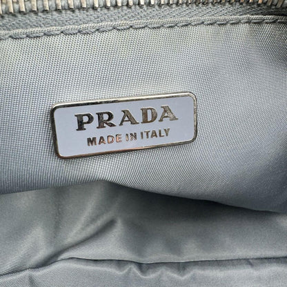 PRADA Accessory Pouch Hand Bag Tote Purse Logo Nylon Blue Authentic