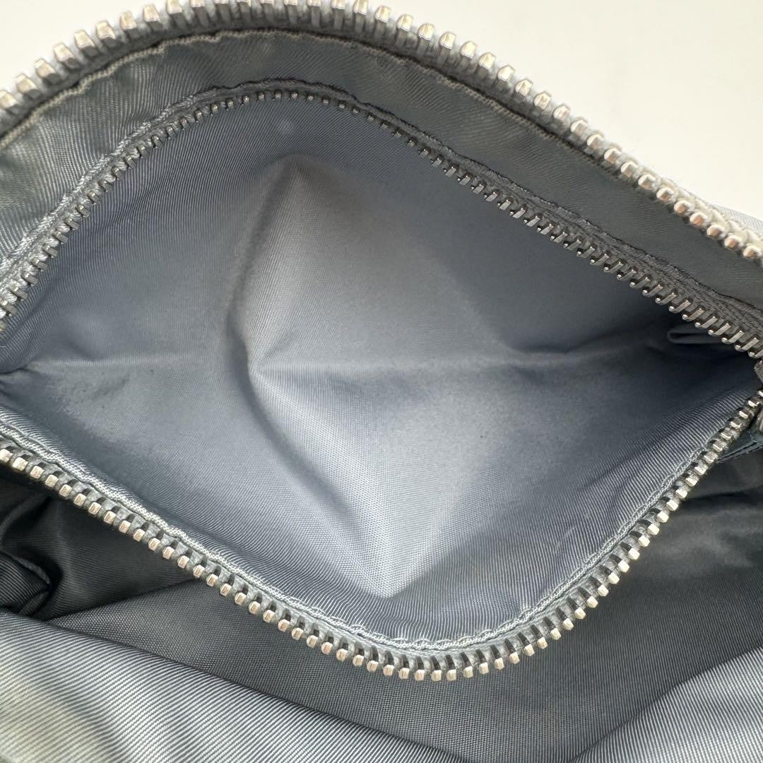 PRADA Accessory Pouch Hand Bag Tote Purse Logo Nylon Blue Authentic