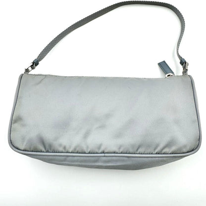 PRADA Accessory Pouch Hand Bag Tote Purse Logo Nylon Blue Authentic