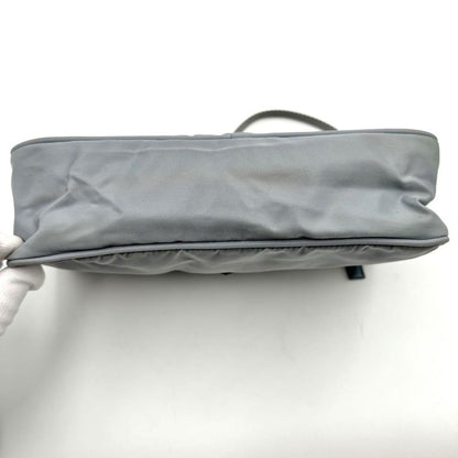 PRADA Accessory Pouch Hand Bag Tote Purse Logo Nylon Blue Authentic