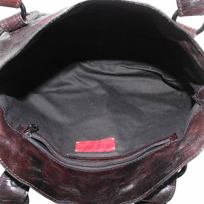 Valentino Garavani Hand Bag Tote Purse Logo Leather Brown Authentic
