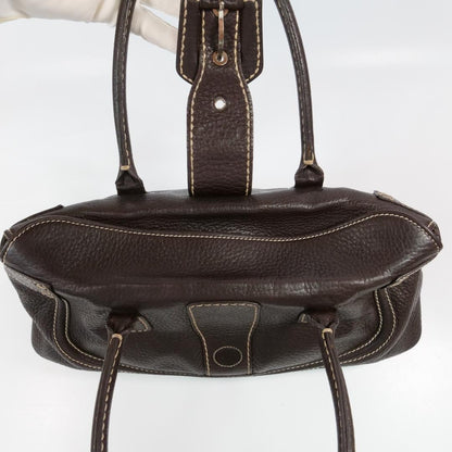 TOD'S Hand Bag Tote Purse Leather Brown Authentic