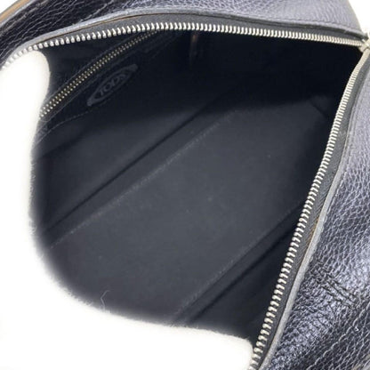 TOD'S Mini Hand Bag Tote Purse Leather Purple Navy Authentic