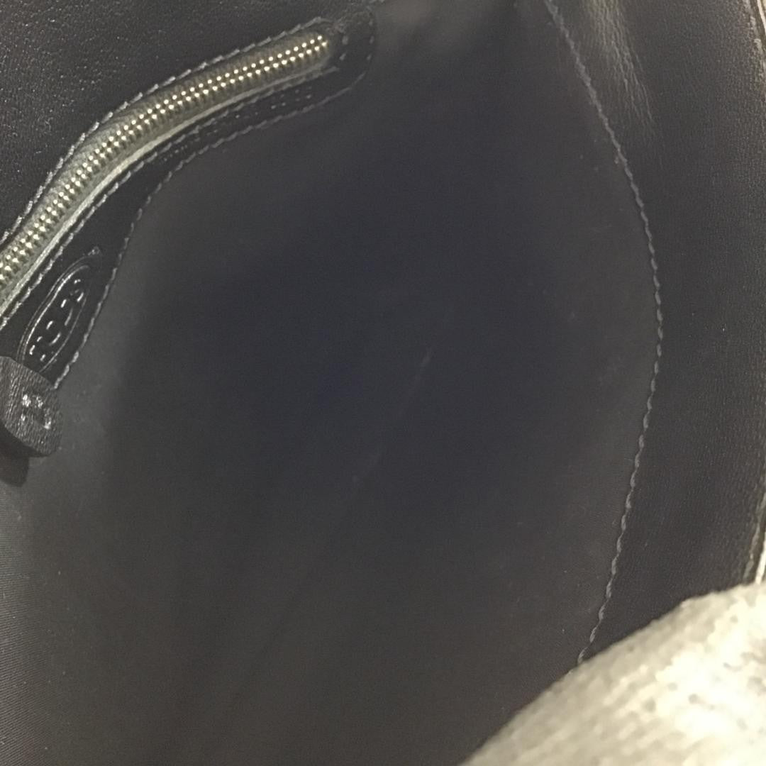 TOD'S Hand Bag Tote Purse Leather Black Authentic