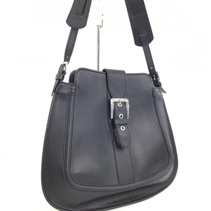 TOD'S Hand Bag Tote Purse Leather Black Authentic