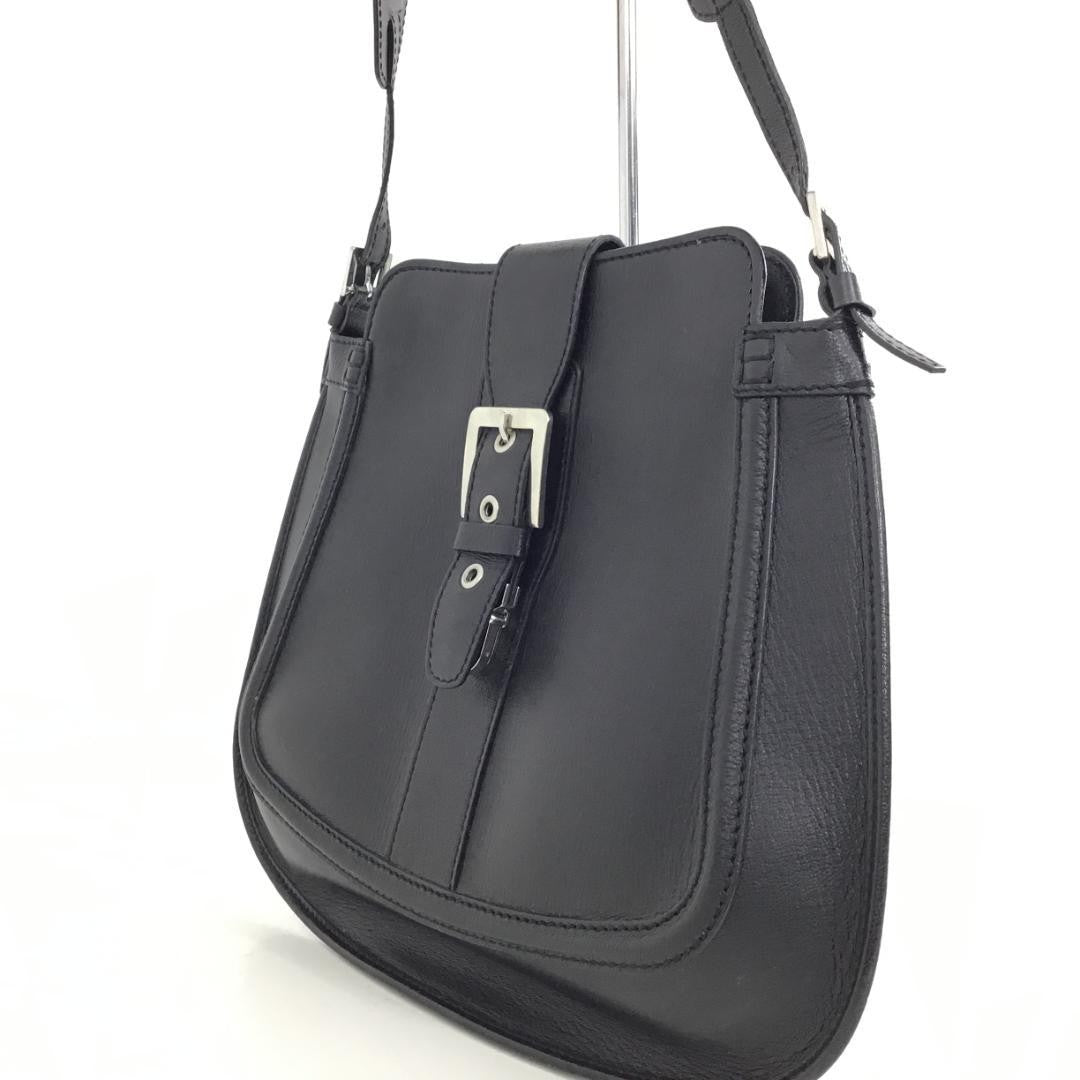 TOD'S Hand Bag Tote Purse Leather Black Authentic