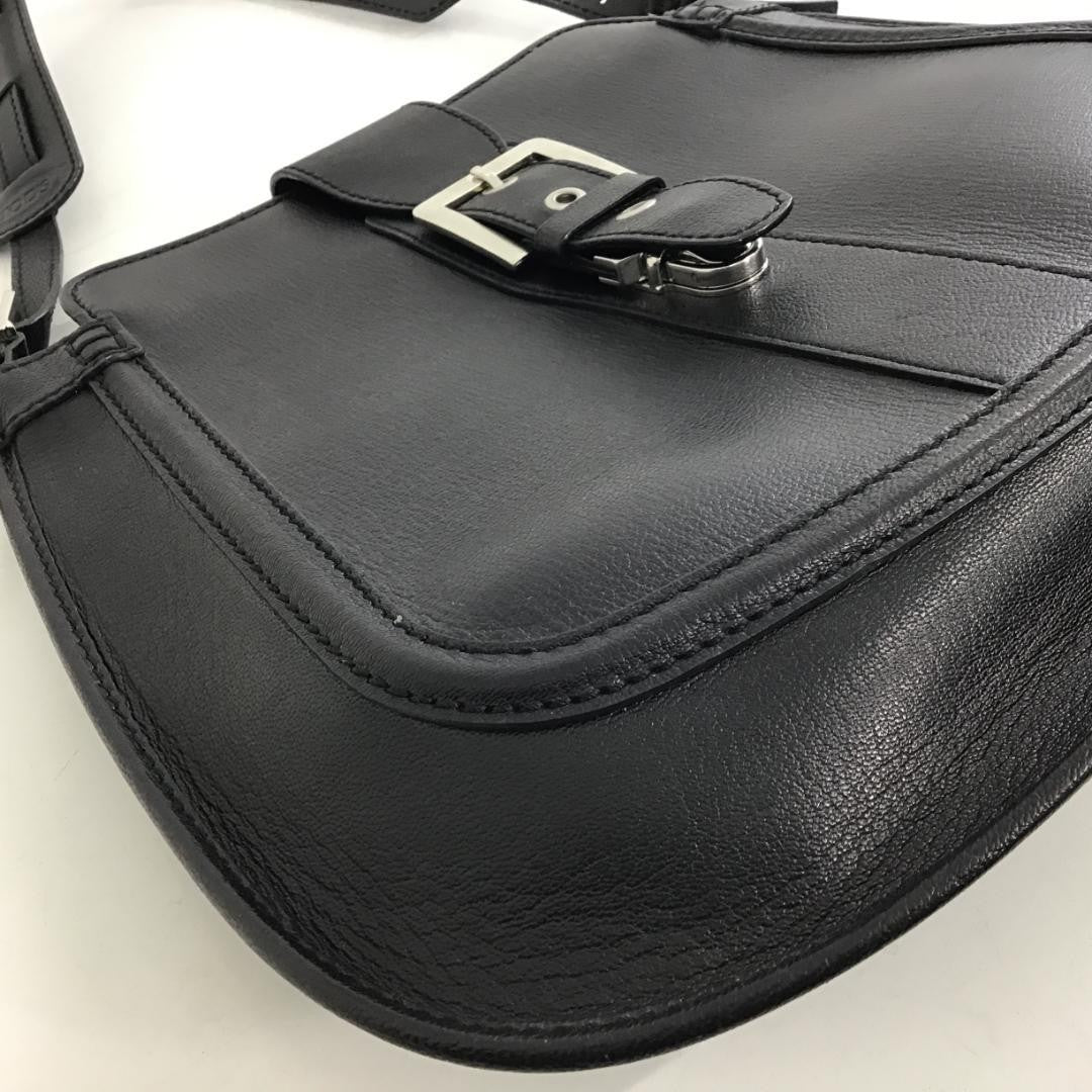 TOD'S Hand Bag Tote Purse Leather Black Authentic