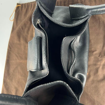TOD'S Hand Bag Tote Purse Leather Black Authentic