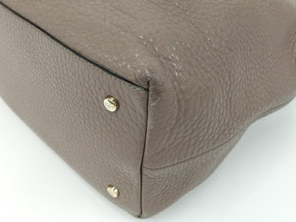 TOD'S Hand Bag Tote Purse Leather Brown Authentic