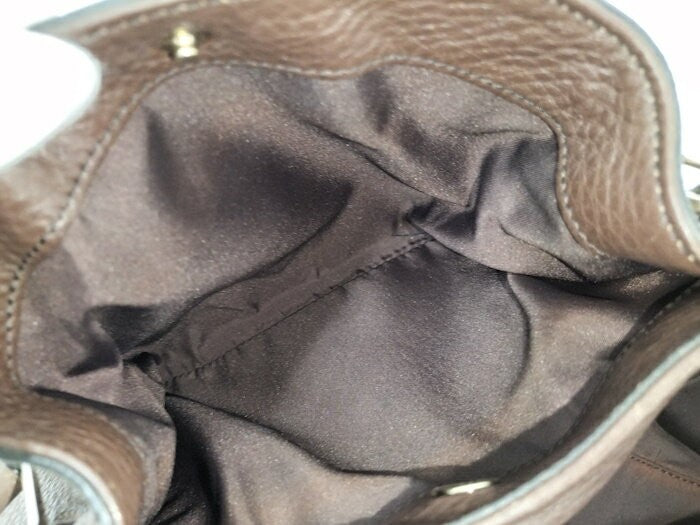 TOD'S Hand Bag Tote Purse Leather Brown Authentic
