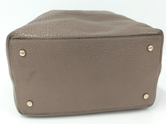 TOD'S Hand Bag Tote Purse Leather Brown Authentic