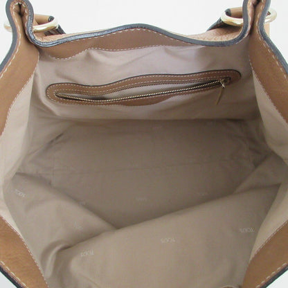 TOD'S Hand Shoulder Bag Tote Purse Leather Beige Authentic