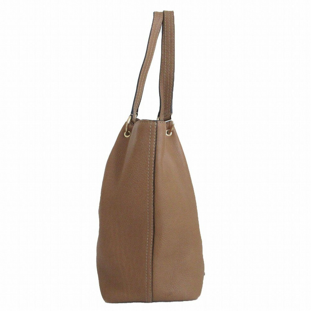 TOD'S Hand Shoulder Bag Tote Purse Leather Beige Authentic