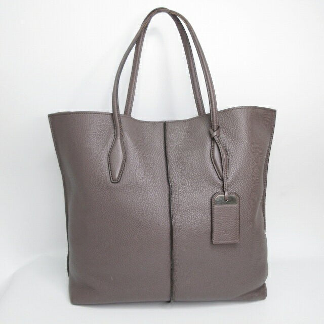 TOD'S Hand Bag Tote Purse Leather Brown Authentic