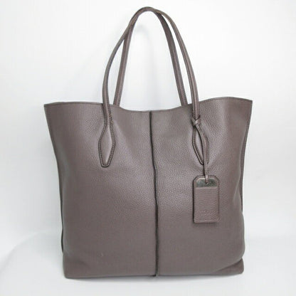 TOD'S Hand Bag Tote Purse Leather Brown Authentic