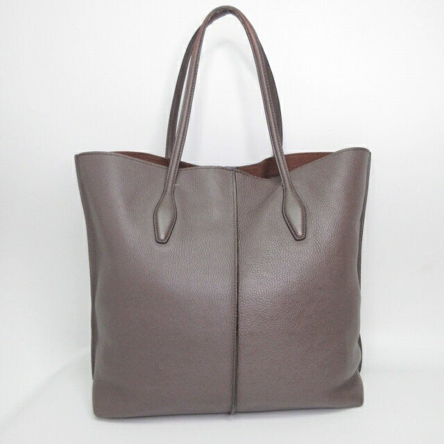 TOD'S Hand Bag Tote Purse Leather Brown Authentic