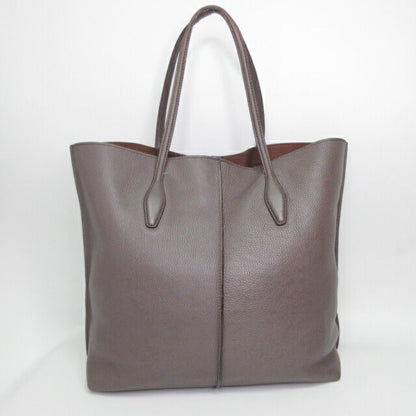 TOD'S Hand Bag Tote Purse Leather Brown Authentic