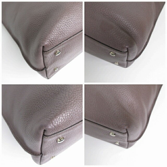 TOD'S Hand Bag Tote Purse Leather Brown Authentic