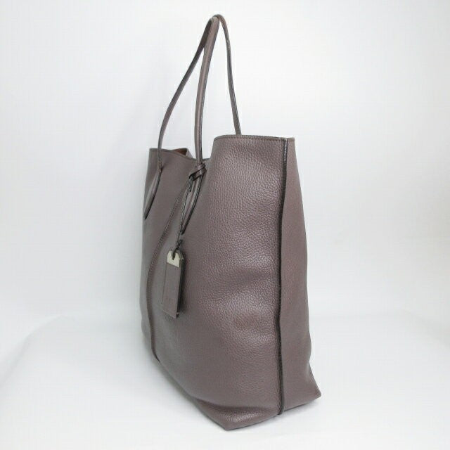 TOD'S Hand Bag Tote Purse Leather Brown Authentic