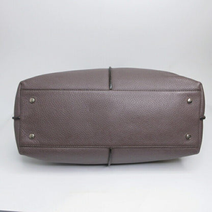 TOD'S Hand Bag Tote Purse Leather Brown Authentic