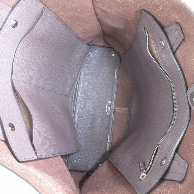 TOD'S Hand Bag Tote Purse Leather Brown Authentic