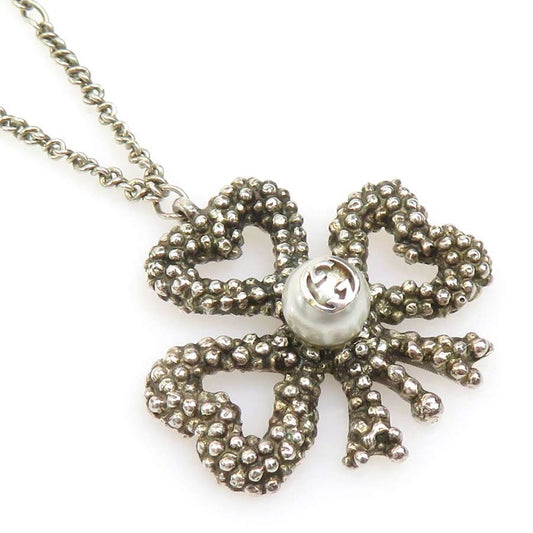 GUCCI Necklace Pendant Heart Silver 925 Women Accessory Authentic