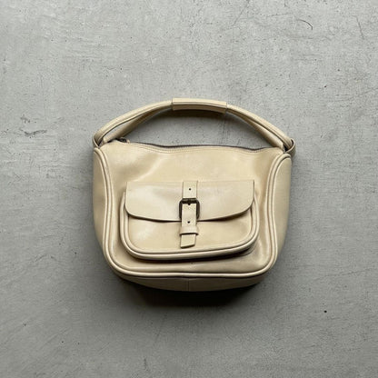 MIU MIU Hand Bag Tote Purse Logo Leather Authentic