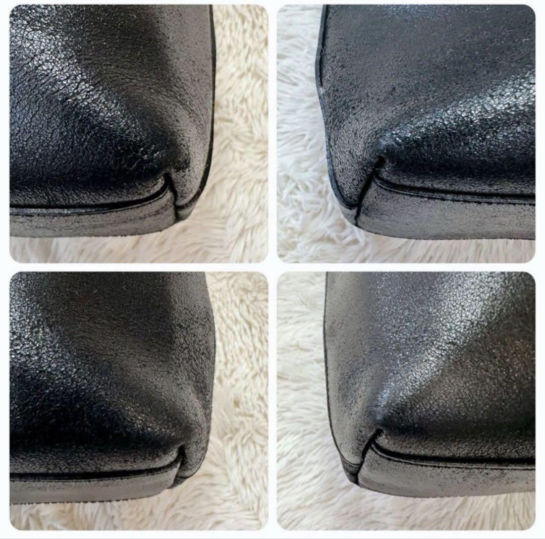 MIU MIU Hand Bag Tote Purse Logo Leather Black Authentic