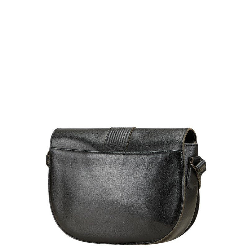 Saint Laurent Shoulder Bag Purse YSL Cassandra Leather Black Authentic